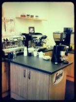 Part of our in-house training centre, using traditional La Spaziale espresso machines for teaching and tutorial
